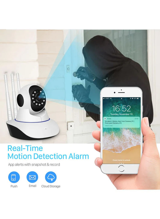 3MP 11 IR LED 3.6mm Lens HD PTZ Two Way Audio Wifi SD Card / Cloud Storage IP Indoor Remote Viewing Motion Detection Surveillance Camera R6-30G