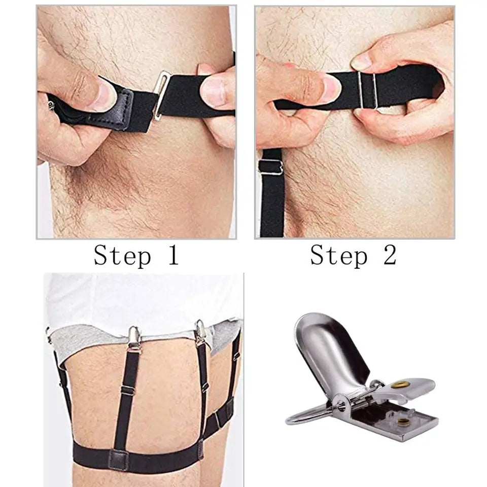 Adjustable shirt holder belt