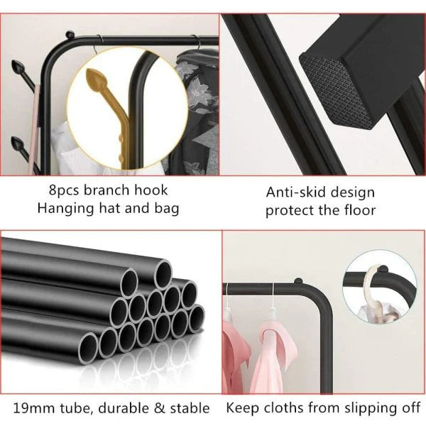 Clothing Hanger Stand With Storage shelf (96*45*150)