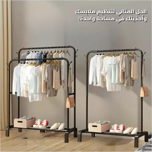 Clothing Hanger Stand With Storage shelf (96*45*150)