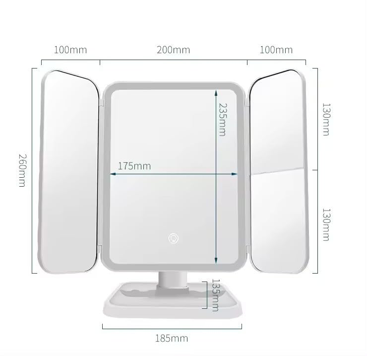 Vanity Led Lighted Travel Makeup Mirror Desktop Magnified Make Up Mirror with Lights