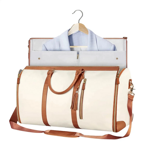 8 in 1 Travel Storage Bag, Leather Travel Duffel Bag with Shoulder Strap